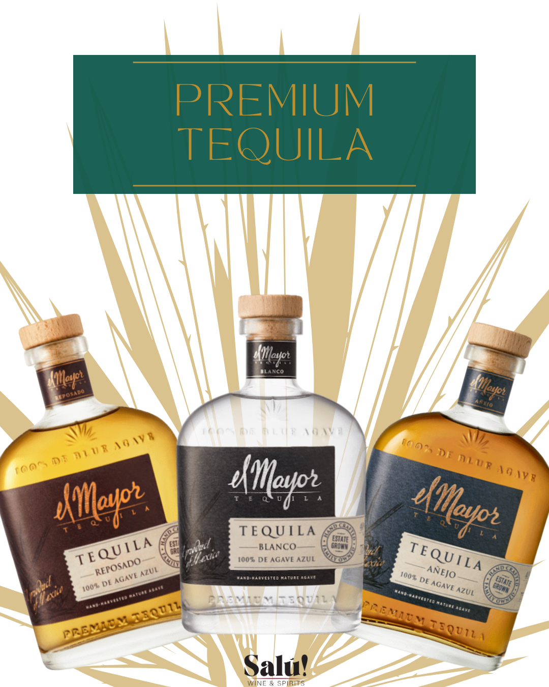 El Mayor Tequila Trio (Blanco, Reposado, Añejo) 750ml